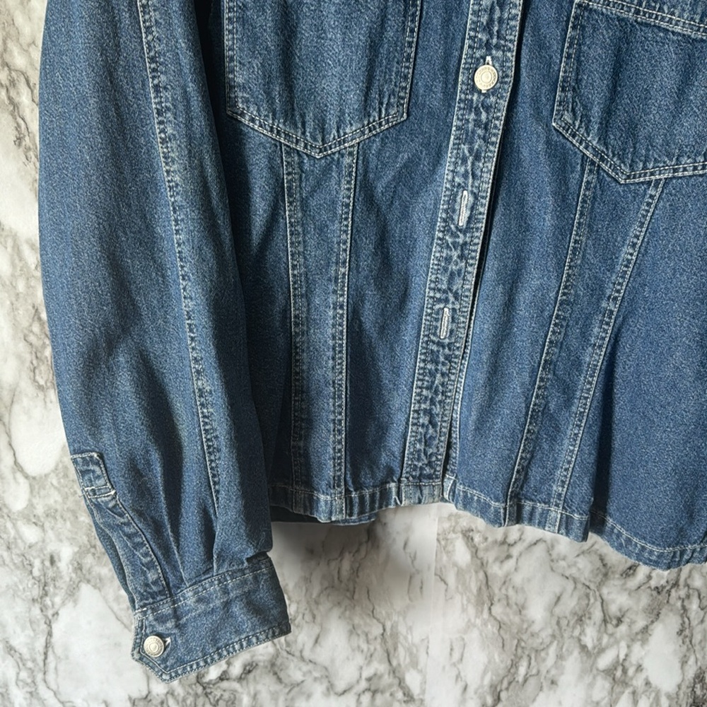 Dockers blue jean jacket Pp20 L23 100% cotton so many details RK5n - Picture 7 of 8